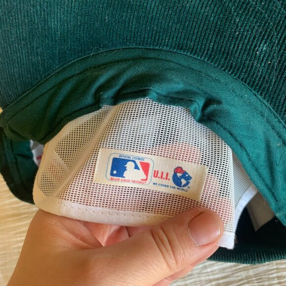 Oakland Athletic A’s Hat World Series 1989 Corduroy Green Supreme - Picture 6 of 16